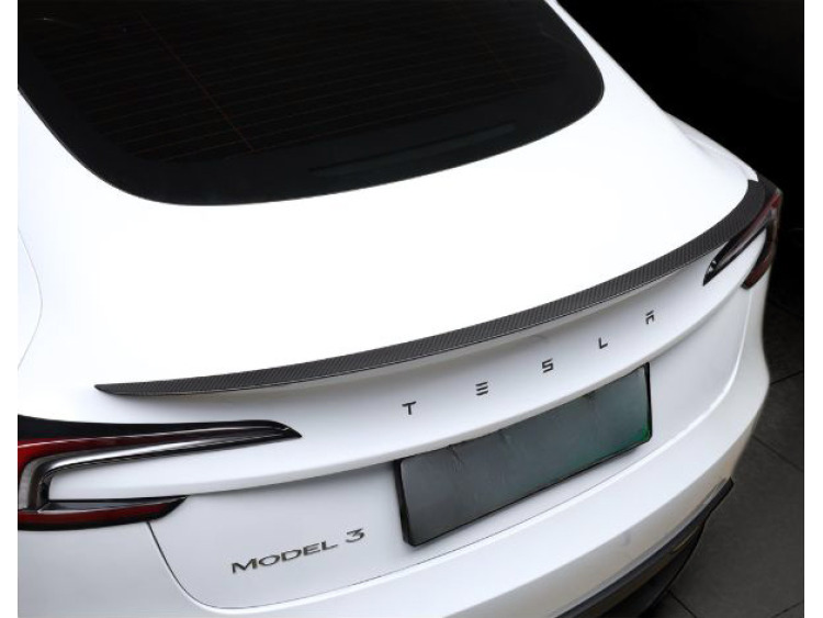 Becquet fibre de carbone mate compatible avec Tesla Model 3 Highland (apr&egrave;s 09/2024)