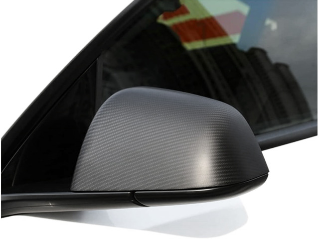 Coque rétroviseur fibre de carbone mate pour Tesla Model Y